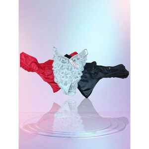 Victoria Secret-3 pair bundle panties-size medium, red/black/ and tan.